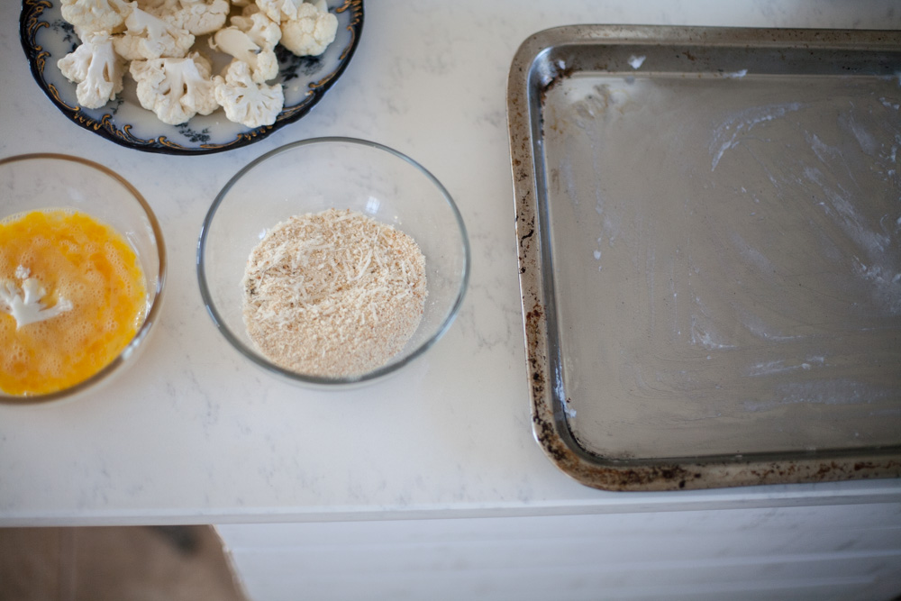 making breaded cauliflower baked not fried