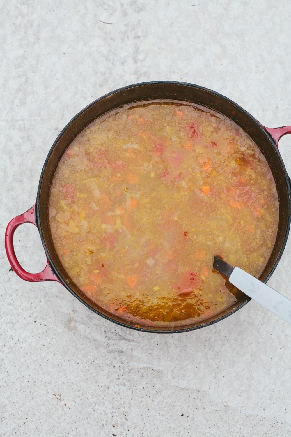 vegetable soup with mini meatballs