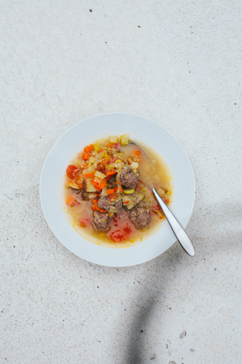 vegetable soup with mini meatballs from the Savor cookbook