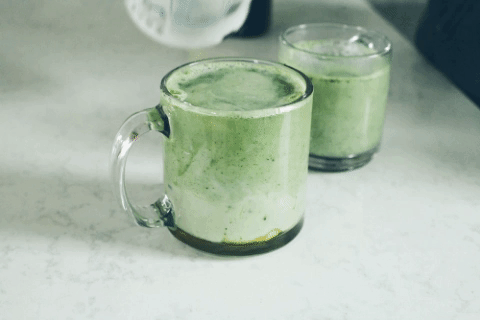 making a matcha latte at home / go eat your bread with joy